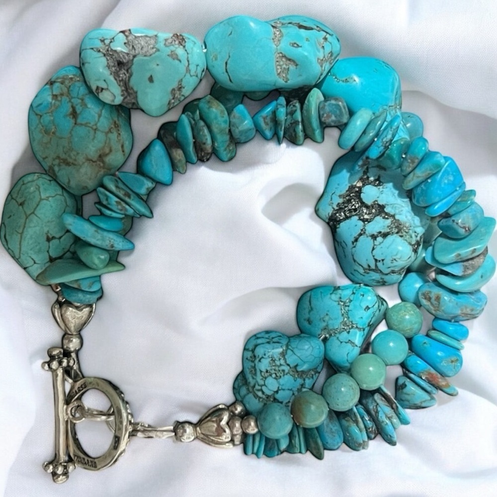 Hand Crafted Turquoise and Silver Bracelet☑️